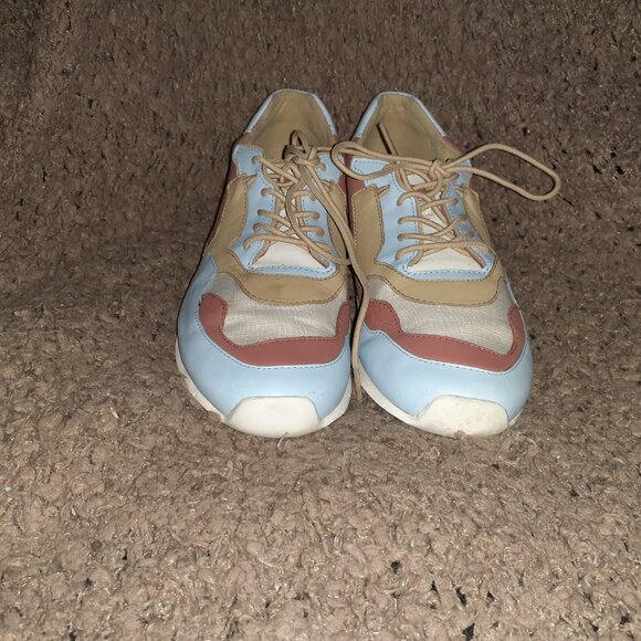 CAMPER--Nothing-Colorblock Sneaker-Blue/Brick/Tan Leather-Sz 38-Excellent - Picture 3 of 9
